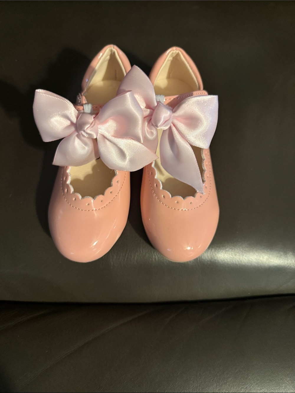 Girls Pink Patent Bow Mary Jane Tap Dress Shoes - Classic Party Style